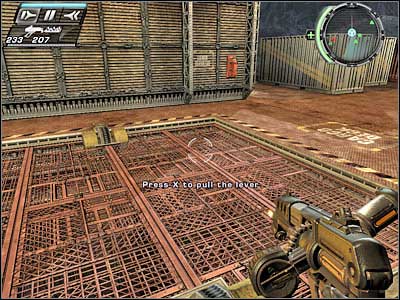 The first group is going to attack you even before the elevator reaches its final destination - En Route I - Walkthrough - Timeshift - Game Guide and Walkthrough