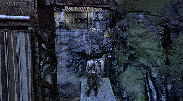 After getting to the second cart jump again and grab interactive edges of the nearby tower - Enter the Research Base | 23: Storm Chaser Walkthrough - 23: Storm Chaser | Walkthrough - Tomb Raider Game Guide