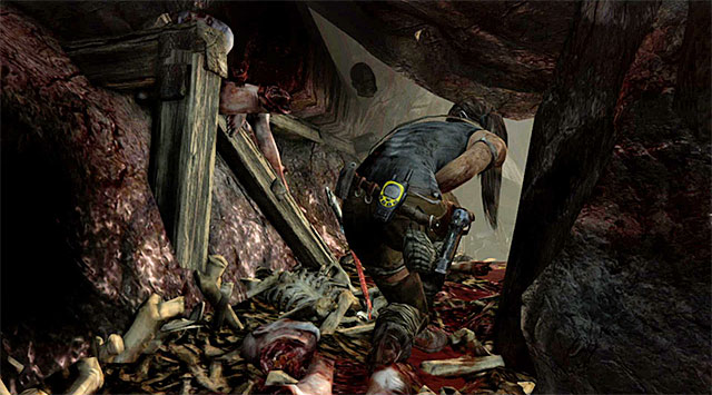 Since there are no items of interest in the area, locate the hole in the wall and squeeze through it right away - Find a Way Out | 11: Another Fine Mess Walkthrough - 11: Another Fine Mess | Walkthrough - Tomb Raider Game Guide