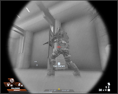 You should go alone to the left door - Scene 1 - Penthouse - part 3 - Act 5 - Theater - Tom Clancys Rainbow Six: Vegas 2 - Game Guide and Walkthrough