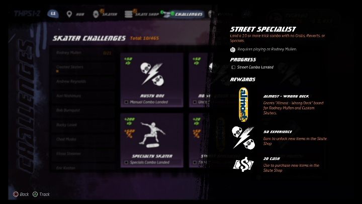 Jeder im Spiel verfügbare Charakter hat seine eigenen Herausforderungen – Tony Hawks Pro Skater 1+2: Rodney Mullen-Leitfaden, Fähigkeiten – Original-Skater – Tony Hawks Pro Skater 1+2-Leitfaden