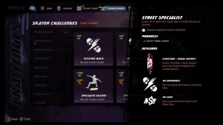 Jeder im Spiel verfügbare Charakter hat seine eigenen Herausforderungen – Tony Hawks Pro Skater 1+2: Kareem Campbell-Leitfaden, Fähigkeiten – Original-Skater – Tony Hawks Pro Skater 1+2-Leitfaden
