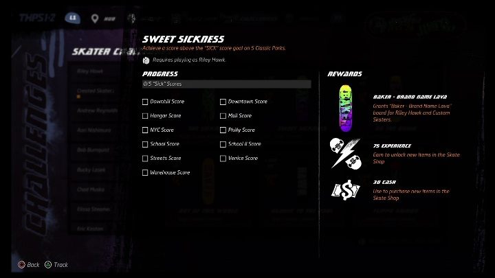 Each character available in the game has its own challenges - Tony Hawks Pro Skater 1+2: Riley Hawk guide, skills - New skaters - Tony Hawks Pro Skater 1+2 Guide