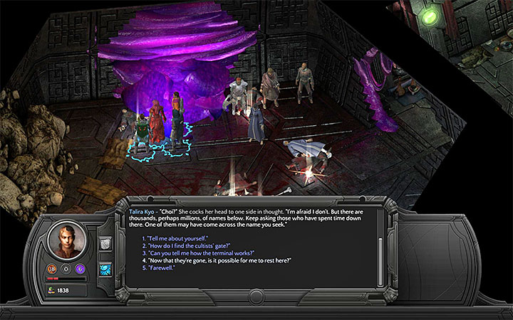 Talira Kyo will agree to provide you with a free rest - Necropolis Map - M13 - Valley of Dead Heroes - Torment: Tides of Numenera Game Guide