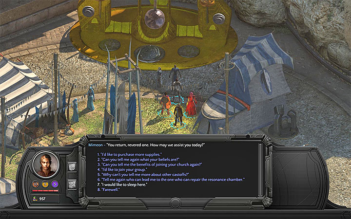 You can pay for rest, say that you are The Changing God or try to join the cultists. - Circus Minor Map - M3 - Sagus Cliffs: Circus Minor - Torment: Tides of Numenera Game Guide