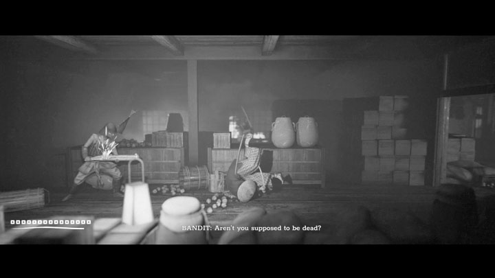The passage on the right leads to a small side area, where the only thing you can find are shurikens - Trek to Yomi: Chapter 7 - walkthrough - Walkthrough - Trek to Yomi Guide