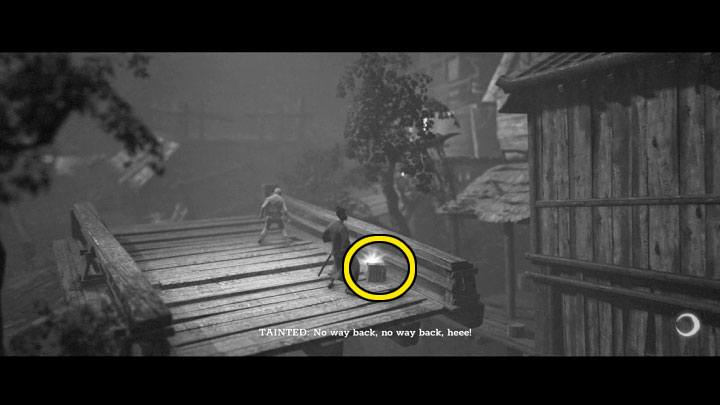 This artifact can be found after the escape from the tower sequence (the one involving the crumbling bridge) - Trek to Yomi: Chapter 4 - list of all secrets and collectibles - Secrets & Collectibles - Trek to Yomi Guide