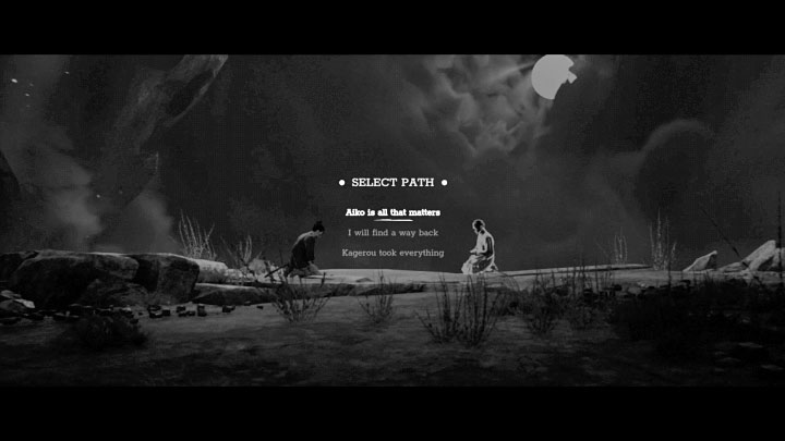 As in the case of chapter 4, after you defeat the boss, you will encounter the spirit of Sanjuro, during which you have to make an important choice - Trek to Yomi: Chapter 5 - walkthrough - Walkthrough - Trek to Yomi Guide
