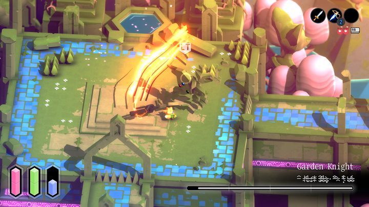 A way to defeat the Garden Knight can be found in the Bosses chapter - Tunic: Wand - how to find? - FAQ - Tunic Guide