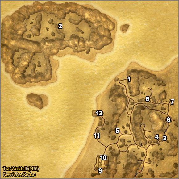 1 - New Ashos Region | Quests Maps - Maps - Two Worlds II Game Guide