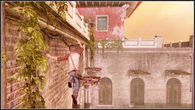 Wir rennen auf die andere Seite des Daches und springen hinüber zum Balkondach [1] – Uncharted 3: Kapitel 3 – Komplettlösung für die Arbeit der zweiten Geschichte – Komplettlösung – Uncharted 3 Drakes Deception Guide
