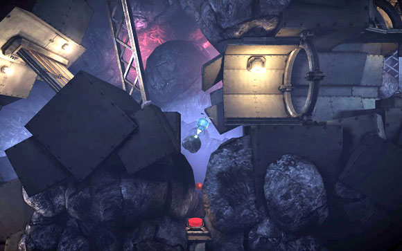 The last step is to put the sphere on the button (because only the sphere fits into a thin gap) - Underground - Walkthrough - Unmechanical - Game Guide and Walkthrough