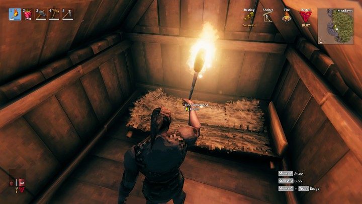 Enter your shelter and interact with the bed - Valheim: Day 1 - how to survive the beginning? Where to start? - Basics - Valheim Guide