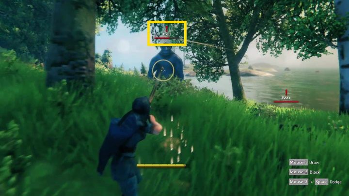 A red exclamation mark appearing above the opponent means that you have been detected – the opponent will move towards you - Valheim: Combat - detection, enemy weaknesses - Basics - Valheim Guide