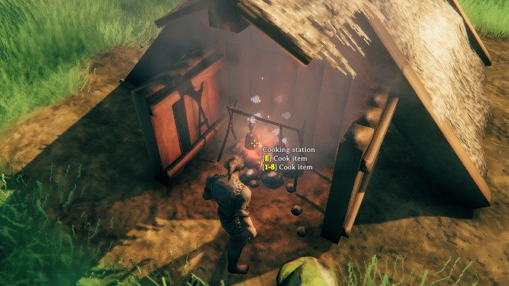 By hunting game (boar, deer, lizard, Lox) or fishing, you can obtain raw meat, which you can then roast at the Cooking station or use in preparing a meal in the Cauldron - Valheim: Food - how to get it, recipes - Basics - Valheim Guide