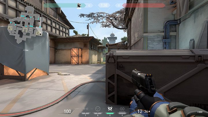 In the picture above you can see a guy who has taken an example position at the C Site - Valorant: Haven map description for defenders and attackers - Maps - Valorant Guide