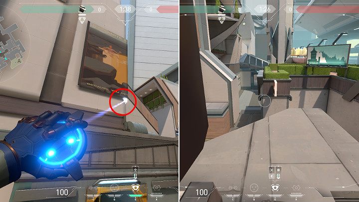 If you prefer to observe A Site instead of A Ramps, then climb on the elevation located near the exit to A Sewers and attach the Spycam at the point marked in the picture above - Valorant: Split map description for defenders and attackers - Maps - Valorant Guide