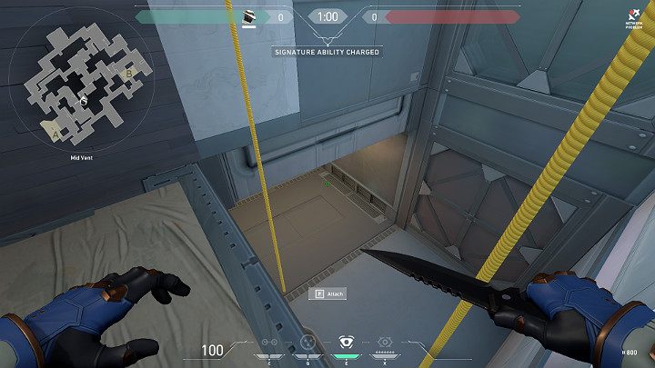 In the picture above you can see a player that looks in the direction of the ventilation shaft connecting point A with Mid area - Valorant: Split map description for defenders and attackers - Maps - Valorant Guide