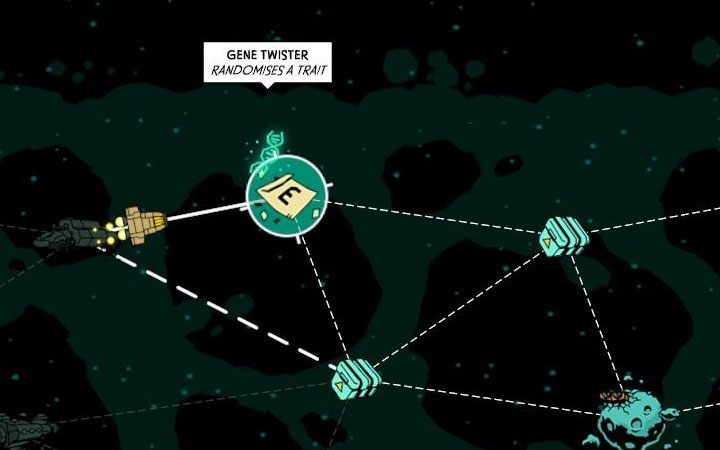 The last way is to interact with the Gene Twister object on the galaxy map - Traits in Void Bastards - Game basics - Void Bastards Guide and Tips