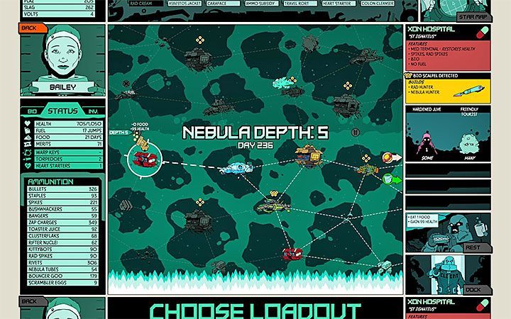 Während Sie Ihre Kampagne spielen, erreichen Sie nach und nach die nächsten Level von Nebula Depths – 2, 3, 4 und 5 (das niedrigstmögliche Level) – Nebula Exploration in Void Bastards – Spielgrundlagen – Void Bastards-Leitfaden und Tipps