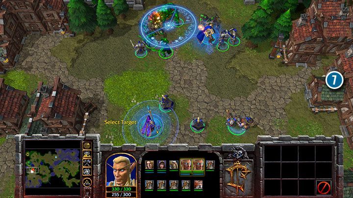 Das Besiegen der letzten Gruppe von Feinden wird kein Problem sein, wenn Sie das gesamte Team für diesen Teil der Mission am Leben halten.  Beseitigen Sie zunächst schnell Skelette mit Ihren Zaubersprüchen und greifen Sie dann andere Feinde an.  - Verheerende Auswirkungen der Pest |  Komplettlösung für Warcraft III Reforged – Human Campaign – Warcraft III Reforged Guide