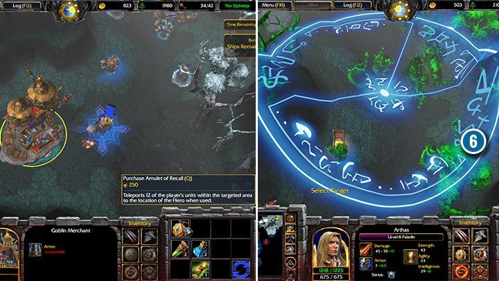 Das Tal voller Türme der Untoten kann problematisch sein.  Alles, was Sie jedoch tun müssen, ist, in einem nahegelegenen Geschäft ein Amulett zu kaufen, Arthas zu befehlen, durch das Tal zu rennen und die Einheiten auf der anderen Talseite herbeizurufen.  - Meinungsverschiedenheit |  Komplettlösung für Warcraft III Reforged – Human Campaign – Warcraft III Reforged Guide