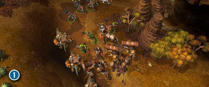 Zentauren schicken von Zeit zu Zeit Gruppen von Kriegern gegen Karawanen.  Wenn die Streitkräfte der Tauren der Bedrohung nicht gewachsen sind, zögern Sie nicht, ihnen im Kampf gegen den Feind zu helfen.  - Der lange Marsch |  Komplettlösung für Warcraft III Reforged – Ork-Kampagne – Warcraft III Reforged-Leitfaden