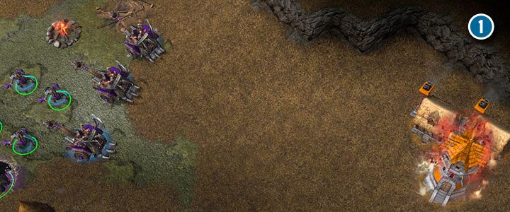 Benutze die Fleischwagen, um feindliche Wachtürme aus sicherer Entfernung zu zerstören.  - Die Toten ausgraben |  Komplettlösung für Warcraft III Reforged – Kampagne der Untoten – Leitfaden für Warcraft III Reforged