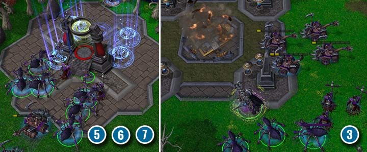 Die Nutzung der Portale erleichtert Ihren Truppen die Navigation auf der Karte.  Jeder Tresor (bspan class=wcn3/span/b) wird von einer Basis und einer großen Anzahl von Verteidigern verteidigt.  - Schlüssel der drei Monde |  Komplettlösung für Warcraft III Reforged – Kampagne der Untoten – Leitfaden für Warcraft III Reforged
