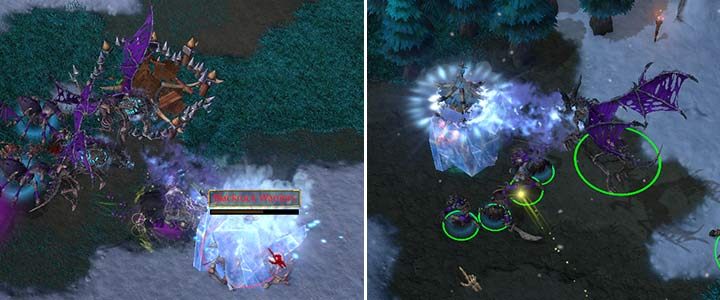 Der Frostwyrm kann feindliche Einheiten und Gebäude einfrieren, sodass Türme Ihre Einheiten nicht mehr angreifen.  - Auch Blackrock & Roll |  Komplettlösung für Warcraft III Reforged – Kampagne der Untoten – Leitfaden für Warcraft III Reforged