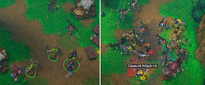 In den umliegenden Dörfern leben viele Trolle, die sich Ihrer Armee anschließen werden.  Es lohnt sich, neutrale Gegnergruppen in der Nähe anzugreifen, um zusätzliche Gegenstände für Ihren Helden zu erhalten.  - Countdown zum Aussterben |  Komplettlösung für Warcraft III Reforged – Prolog – Leitfaden für Warcraft III Reforged