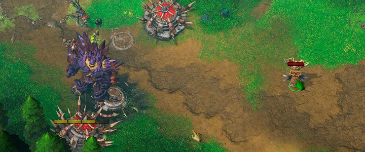 Golems sind mächtige Feinde, aber Sie können Peons in die Höhlen schicken, um ihre Verteidigung zu stärken.  Witch Doctor kann eine Falle stellen, die Feinde betäubt und sie für kurze Zeit zu einem wehrlosen Ziel macht.  Platzieren Sie diese Fallen direkt vor dem Eingang Ihrer Basis.  - Countdown zum Aussterben |  Komplettlösung für Warcraft III Reforged – Prolog – Leitfaden für Warcraft III Reforged