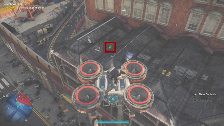 You'll quickly notice a distinctive round building, around which a hologram rotates - Watch Dogs Legion: Tech Points - map of Lambeth, collectible locations - Lambeth - Watch Dogs Legion Guide