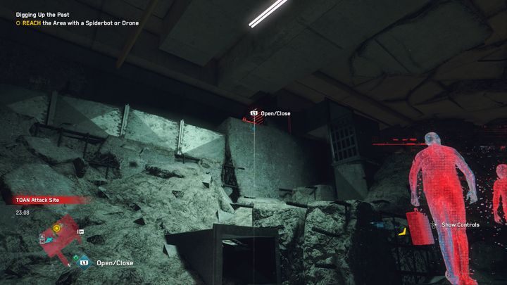 On the left side at the top, there is a ventilation duct - Watch Dogs Legion: Burying the past - a solusion, description of the passage - DedSec Missions - Watch Dogs Legion Guide