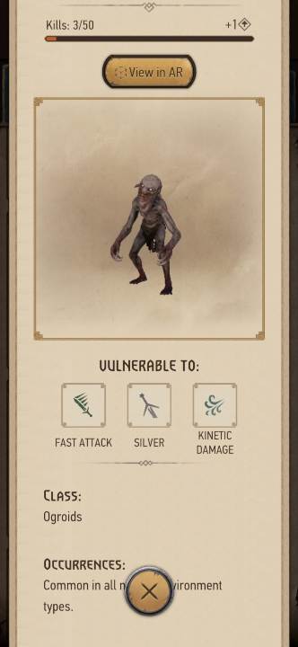 Ogroids drop - The Witcher Monster Slayer: Resources from monsters - Crafting - Witcher Monster Slayer Guide