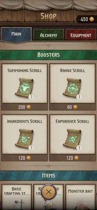 The reinforcement scrolls can be purchased for a few dozen or a few hundred coins - The Witcher Monster Slayer: In-game content - what can you buy? - Shop - The Witcher - guide to the game