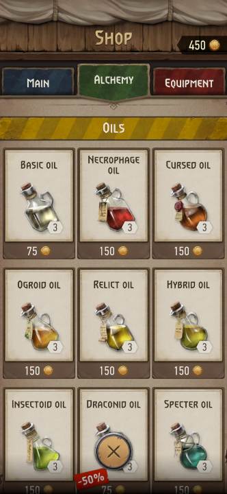 You can purchase all the oils that are in the game at the store - The Witcher Monster Slayer: In-game content - what can you buy? - Shop - The Witcher - guide to the game