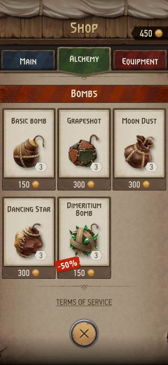 You can purchase all bombs that are in the game at the store - The Witcher Monster Slayer: In-game content - what can you buy? - Shop - The Witcher - guide to the game