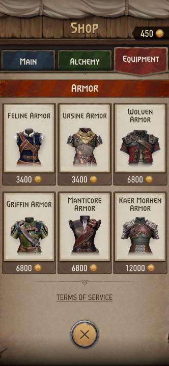 You can buy several armors in the store - The Witcher Monster Slayer: In-game content - what can you buy? - Shop - The Witcher - guide to the game
