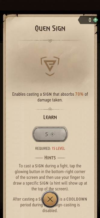 Effect: casting this sign makes you absorb 70% of your opponent's attacks - The Witcher Monster Slayer: Combat - signs, casting, best ones - Combat - Witcher Monster Slayer Guide