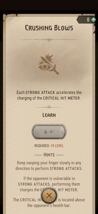 Effect: increases the critical hit charge rate for strong attacks - The Witcher Monster Slayer: Skills - combat - Skills - Witcher Monster Slayer Guide
