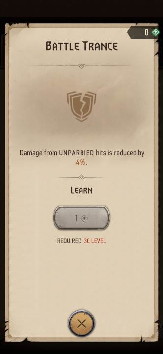 Effect: reduces damage of hits you failed to parry - The Witcher Monster Slayer: Skills - combat - Skills - Witcher Monster Slayer Guide
