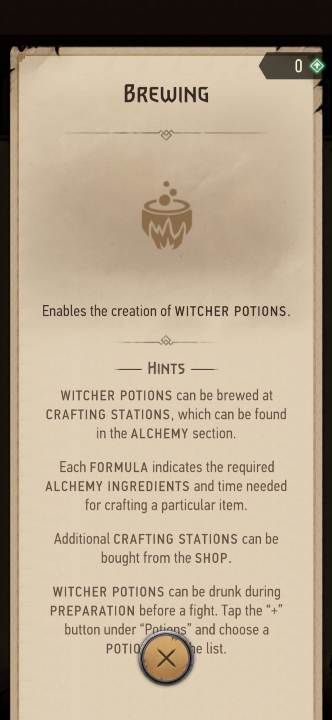 Effect: allows you to create potions - The Witcher Monster Slayer: Skills - alchemy - Skills - Witcher Monster Slayer Guide