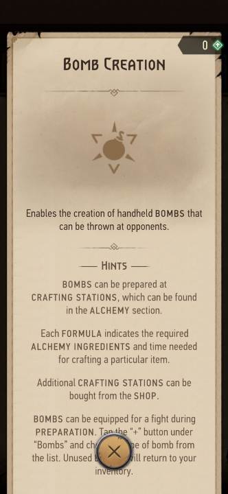 Effect: allows you to create bombs - The Witcher Monster Slayer: Skills - alchemy - Skills - Witcher Monster Slayer Guide