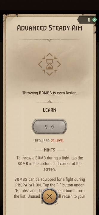 Effect: reduces bomb throwing time - The Witcher Monster Slayer: Skills - alchemy - Skills - Witcher Monster Slayer Guide