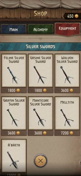 Im Laden sind sieben Stahlschwerter erhältlich – Witcher Monster Slayer: Silver Sword – wie bekommt man es?  - FAQ – Witcher Monster Slayer Guide