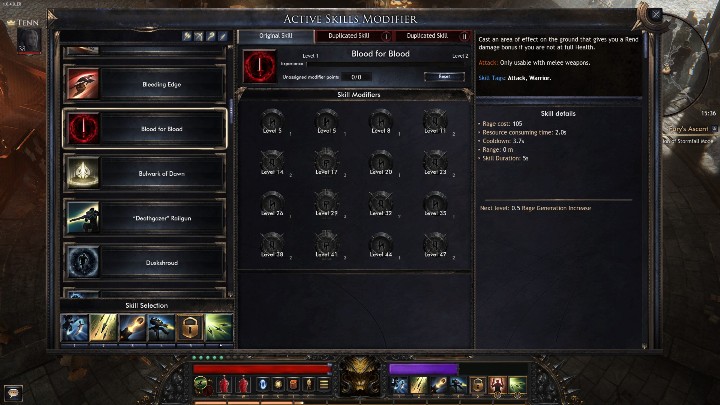 With the Blood for Blood skill, you will cast an area of effect attack that causes rend damage - Best starting builds in Wolcen - Builds - Wolcen Lords of Mayhem Guide