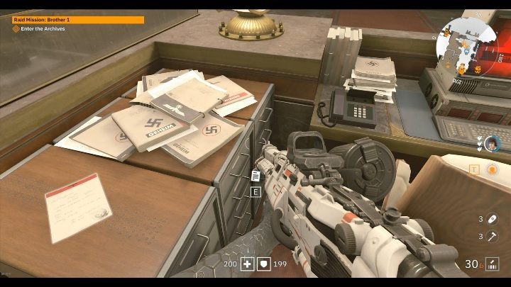 In the room with the great monument there is a wooden desk, where you will find a note - Secrets and collectibles in Brother 1 | Wolfenstein Youngblood - Collectibles and secrets - Wolfenstein Youngblood Guide