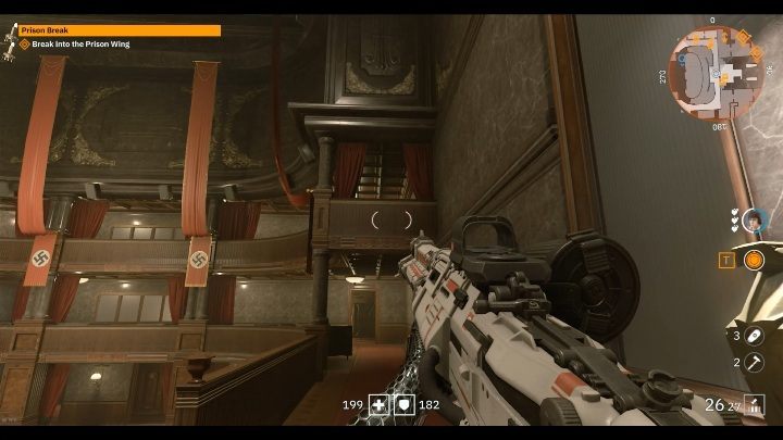 To get the glasses you need to get to the higher level of the audience - Secrets and collectibles in Brother 1 | Wolfenstein Youngblood - Collectibles and secrets - Wolfenstein Youngblood Guide