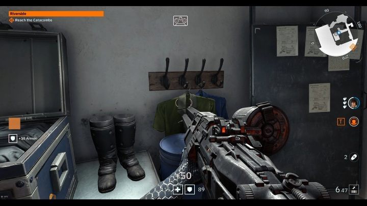 Another readable can be found on the shelf, near the shoes - Secrets and collectibles in Riverside | Wolfenstein Youngblood - Collectibles and secrets - Wolfenstein Youngblood Guide